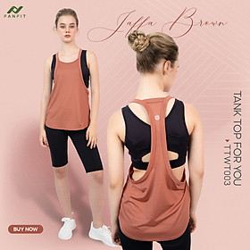 Hình ảnh Áo Tank Top Thể Thao Nữ Tập Gym Yoga TYM TTWT003 - Form Rộng, Cách Điệu Nhún Eo - TYM FASHION