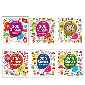 Sách - Combo 6 bộ 200 sticker ( chủ đề đa dạng 2-6 tuổi) Kèm Quà tặng