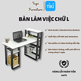 Mua Bàn làm việc học thông minh bàn kèm kệ sách tại nhà cho học sinh  sinh viên giá rẻ từ gỗ MDF phủ Melamine TAGO01