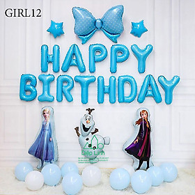 (SET Y HÌNH) Set trang trí sinh nhật thôi nôi đầy tháng chủ đề bé gái, set công chúa elsa, công chúa bạch tuyết