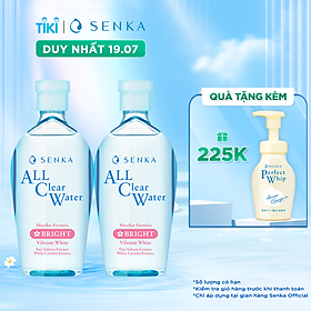 Bộ đôi Nước tẩy trang Micellar Không Cồn Sạch Sâu Giảm Thâm Sạm SENKA A.L.L CLEAR WATER WHITE 230ml