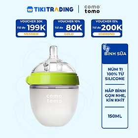 Bình sữa silicone Comotomo 150ml - Xanh