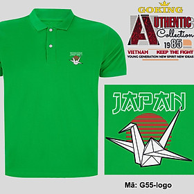 JAPAN, mã logo.g55. Áo thun polo nam nữ, form unisex. Áo phông cổ trụ Goking, vải cá sấu 3D, công nghệ chống nhăn Nhật Bản