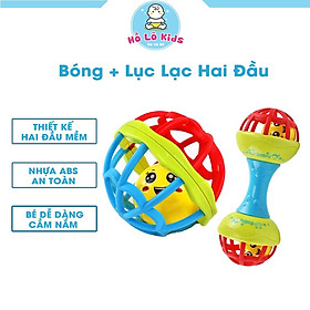 Combo bóng và chùy 2 đầu đồ chơi lục lạc xúc xắc cho bé Hồ Lô Kids