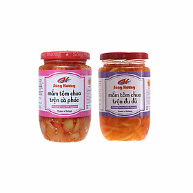 Combo Sông Hương Mắm Tôm Chua Trộn Cà Pháo 430g + Mắm Tôm Chua Trộn Đu Đủ 430g