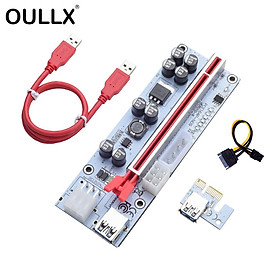 OULLX Mới nhất Ver010x USB 3.0 PCI-E Khai thác Riser Express PCIe 1x TO16X GPU Extender Riser Bộ điều hợp Riser Thẻ VER 010 Độ dài cáp: 60cm