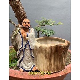 Mua Tượng đạt ma sư tổ bên chậu cây tiểu cảnh gốm sứ Bát Tràng