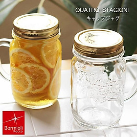 Hũ thủy tinh Italy nắp vặn Quattro 415ml có tay cầm- Made in Italy