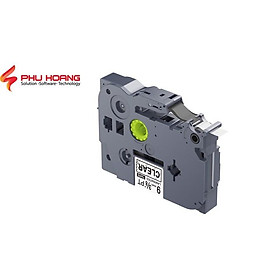 Mua Nhãn in TZ2-121  khổ rộng 9mm  chữ đen nền trong suốt (Black on clear)  nhãn đa lớp  bám dính cao.