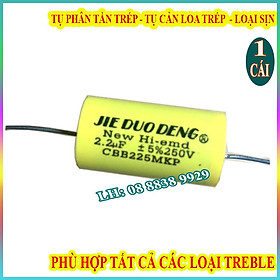 Hình ảnh 1 TỤ PHÂN TẦN CHO LOA TREBLE 2.2MF VÀNG - TỤ CHỐNG CHÁY TRÉP - TỤ CẢN LOA TRÉP HÀNG NHẬP KHẨU - GIÁ 1 CHIẾC