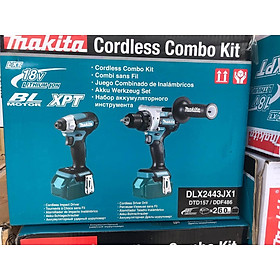 BỘ SẢN PHẨM DÙNG PIN 18V MAKITA DLX2443JX1 - GỒM DTD157Z+DDF486Z+ADP10+BL1860 (02 PIN 18V BL1860 01 ĐẾ SẠC NHANH DC18RC 01 THÙNG MAKPAC) - HÀNG CHÍNH HÃNG