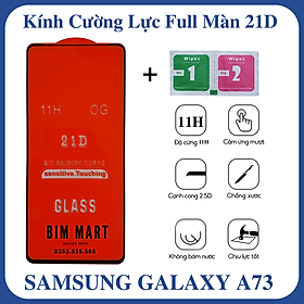 Kính cường lực 21D dành cho Samsung Galaxy A73 full màn hình (Kèm Giấy Lau 1&2)
