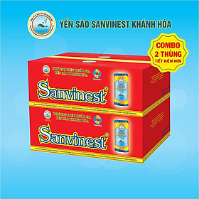 Combo 2 thùng Nước giải khát Yến sào Sanvinest Khánh Hòa đóng lon 190ml, thùng 30 lon - Có đường 121