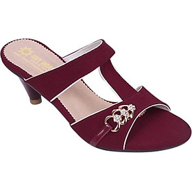 Dép nữ cao gót huy hoàng ht7046 - đỏ