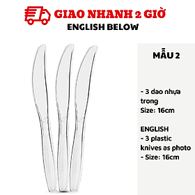 Bộ dao, muỗng, nĩa nhựa nhiều mẫu - Plastic spoon, fork cch50