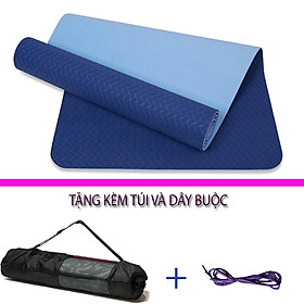 Thảm Tập Yoga Và Gym Chất Liệu Cao Cấp TPE 6mm 2 Lớp DNS012 Đại Nam Sport Chống Trơn+ Tặng Kèm Túi Và Dây Buộc