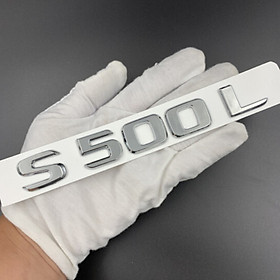 Decal tem chữ 3D S500L dán đuôi xe ô tô, xe hơi