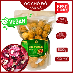 Hạt óc chó đỏ còn vỏ túi 500g Fonut