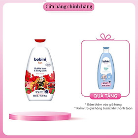 Gel tắm tạo bọt cho trẻ em Bobini Fun mềm mịn hương mâm xôi 1+ tuổi 500ML