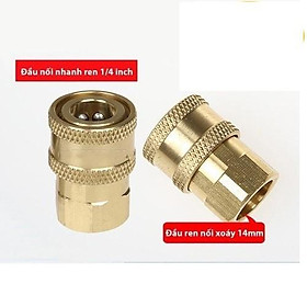 Mua Ren nối nhanh 1/4   (14mm)  Khớp nối nhanh béc đầu xịt của máy rửa xe