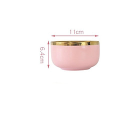 Bát cơm gốm sứ cao cấp  nhập khẩu màu hồng viền vàng sang trọng SWISS PINK 5479BS