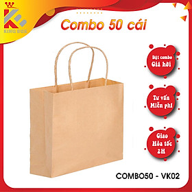 Mua  GIÁ SỈ  Set 50 Túi Giấy Kraft có quai đủ kích cỡ loại dày 120gsm KING BOX
