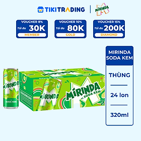 Thùng 24 Lon Nước Ngọt Có Gaz Mirinda Soda Kem (320ml/lon)