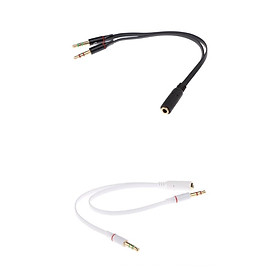 2x 3.5mm Audio Mic Splitter Y-Cable Headphone Adapter 1 Female   To 2 Male