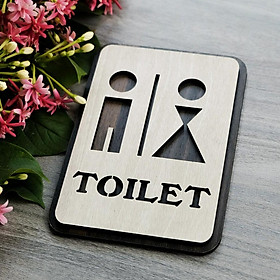Bảng toilet gỗ dán tường bằng keo 2 mặt - Mẫu TL07