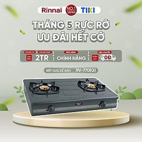 Mua Bếp gas dương Rinnai RV-770(G) mặt bếp men và kiềng bếp men - Hàng chính hãng.