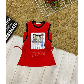 Đầm in 3 cô gái rút dây cực kì cá tính cho các bé
