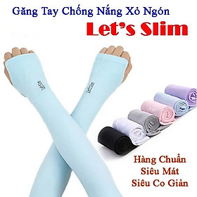 Găng tay chống nắng xỏ ngón cho nam nữ Let's Slim chất thun lạnh thoáng mát, chống nắng nóng tốt