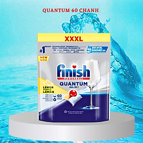 Viên rửa bát Finish Quantum Max Túi 60 viên, Hương Chanh - Chính Hãng.