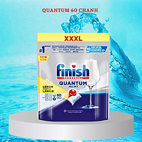 Túi 60 viên rửa bát Finish Quantum Dishwasher Tablets Lemon Sparkle QT025460 - hương chanh