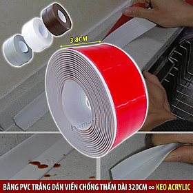 Mua Băng Keo PVC Dán Viền Bếp Chống Dầu Mỡ Bản 3.8cm Băng Dính Dán Mép Tường Chống Ẩm Mốc