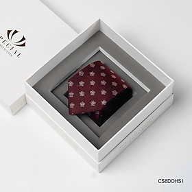 Cà vạt lụa cao cấp họa tiết Hoa mận - Thiết kế bởi Thomas Nguyen