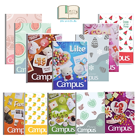 [Lốc 10 cuốn] Vở kẻ ngang Campus 80/120 trang Four Season 2/ Gift / Enjoy nhiều hình dáng đáng yêu