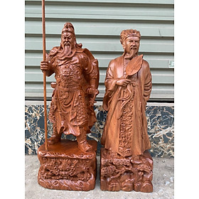 Mua Đôi văn võ song toàn  tượng khổng minh gia cát lượng và tượng quan công gỗ hương kt cao 60