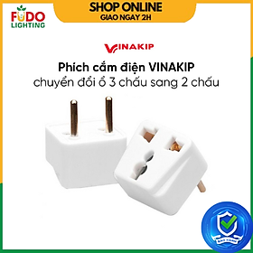 Phích cắm điện Vinakip chuyển đổi ổ 3 chấu thành 2 chấu đa năng 10A 250V (1 cái)