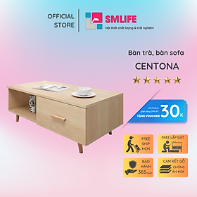 Bàn trà gỗ hiện đại SMLIFE Centona  | Gỗ MDF dày 17mm chống ẩm | D110xR60xC45cm