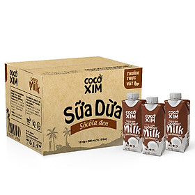 Thùng 12 hộp sữa dừa Cocoxim Socola 330ml hộp