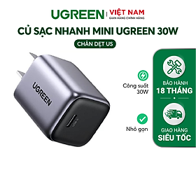 Củ sạc nhanh MINI 30W GaN UGREEN CD319 – Sạc nhanh Type C – Công suất 30W – Công nghệ GaN tiên tiến – Hàng Chính Hãng