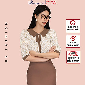 Set đồ nữ tay lỡ công sở thiết kế họa tiết hoa sang chảnh thời trang Uk Fashion vải Hàn mềm mại không nhăn NKBD2203011