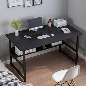 Mua Bàn làm việc 2 tầng TOP217 - Chân đen - Mặt đen 100*48cm