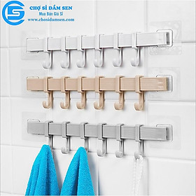 Mua Thanh treo đồ dán tường tủ quần áo  nhà bếp  có 6 móc chịu lực tiết kiệm diện tích