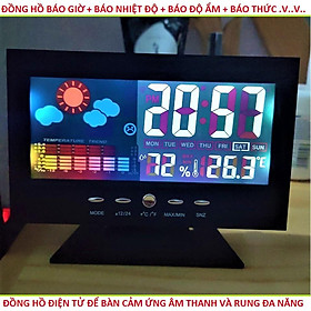 Mua Đồng hồ để bàn điện tử báo thức - báo nhiệt độ đa năng màn hình led sang trong hiện đại