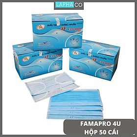 50 chiếc Khẩu trang y tế 4 lớp kháng khuẩn Famapro 4U ( 50 cái/ hộp )