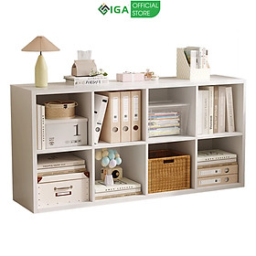 Kệ sách 8 hộc đựng đồ lớn gỗ mdf dày 25mm cao cấp  decor phong cách minimalism thương hiệu IGA  - GA33