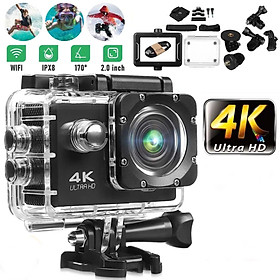 Camera Hành Trình Chống Nước Chống Rung 4K Sports Ultra HD DV Gắn Mũ Bảo Hiểm, Tay xe, gắn gương