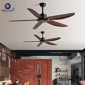 Mua Quạt trần cánh nhựa ABS QT 132 5 cánh SuperVilighting hàng chính hãng trang trí phòng khách chung cư phòng ngủ